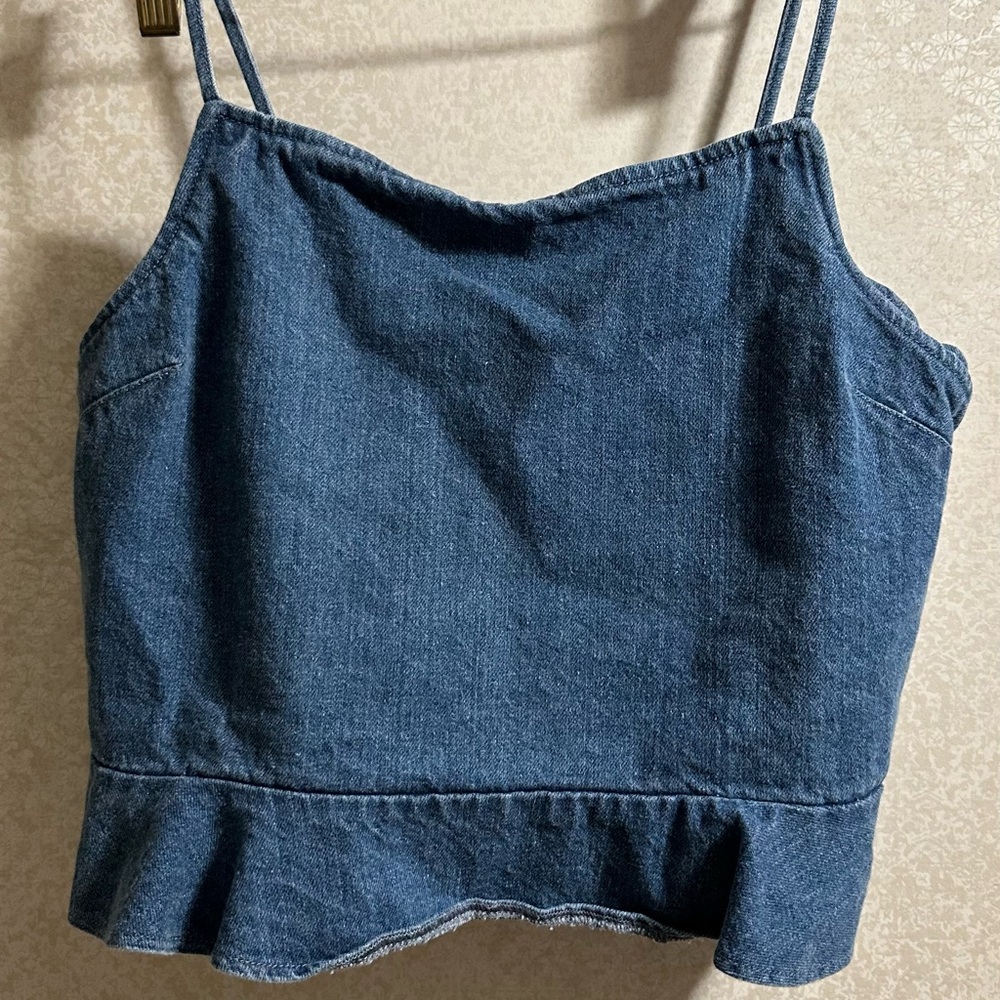 American Eagle Outfitters Denim Crop Top
